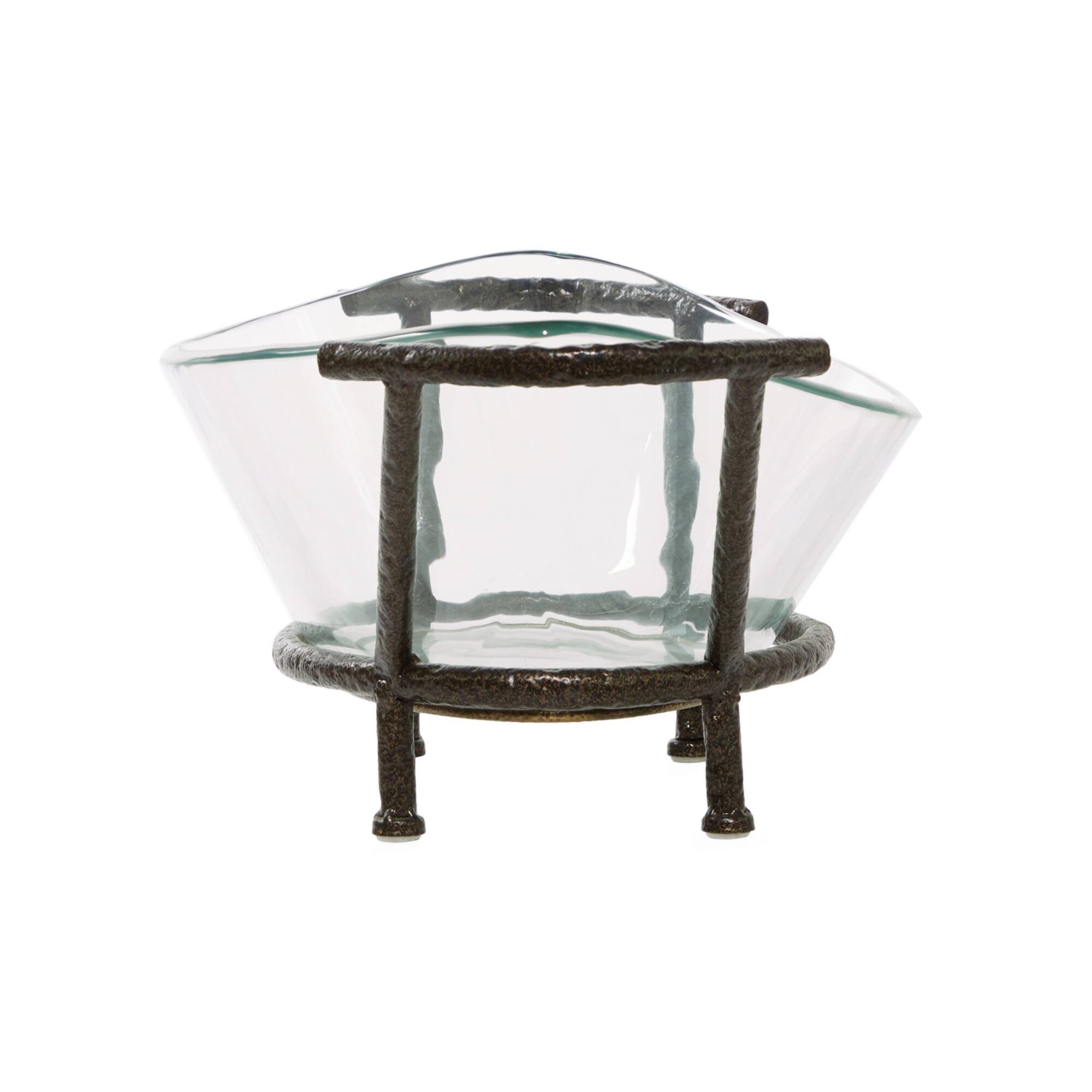 Copper Glass & Metal Modern Serving Bowl
